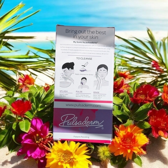 Pulsaderm Sonic Washcloth - Skin Brush Micro Pulse Cleansing (Pink) - Picture 2 of 5